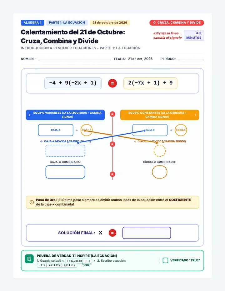 Spanish Cross Cross Worksheet