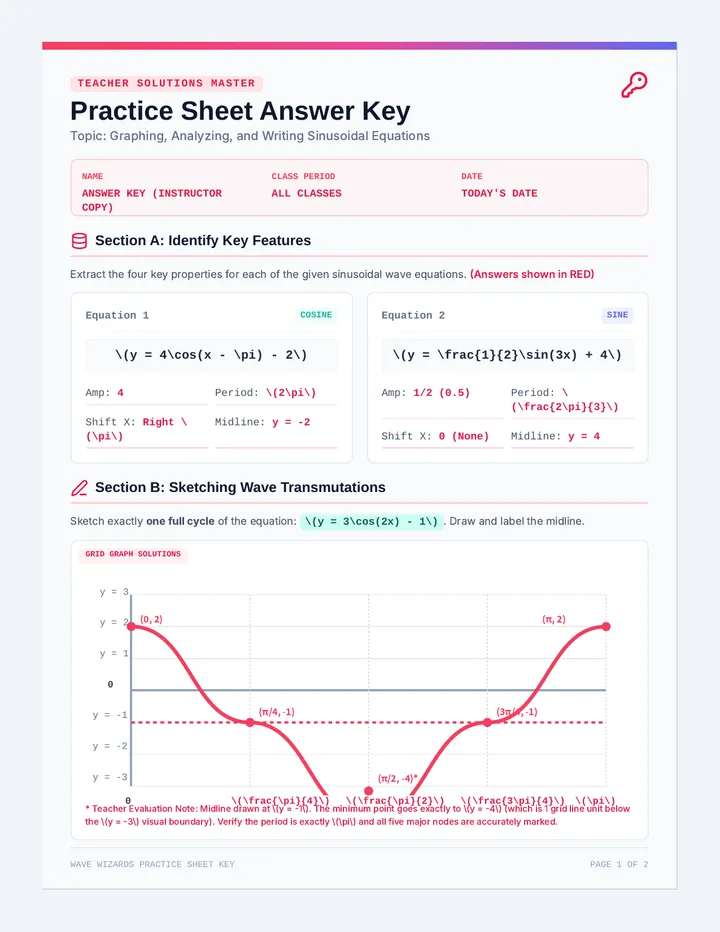 Practice Sheet Answer Key page 1