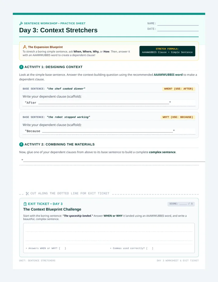 Day 3 Context Student Worksheet