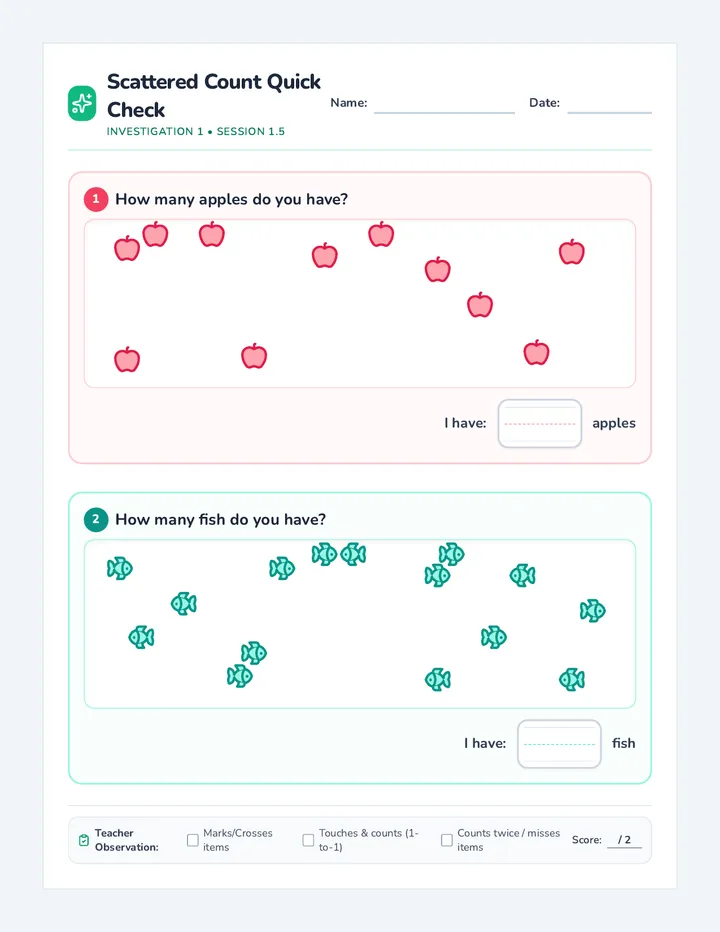 Scattered Count Exit Ticket