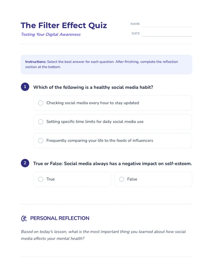 Social Media Impact Quiz