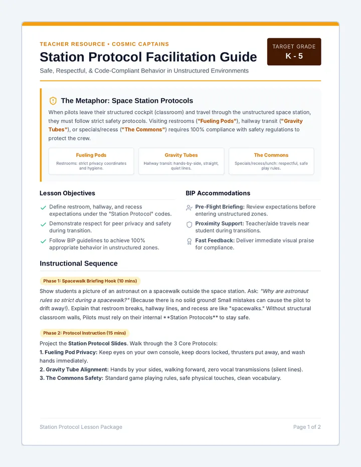 Station Protocol Teacher Guide