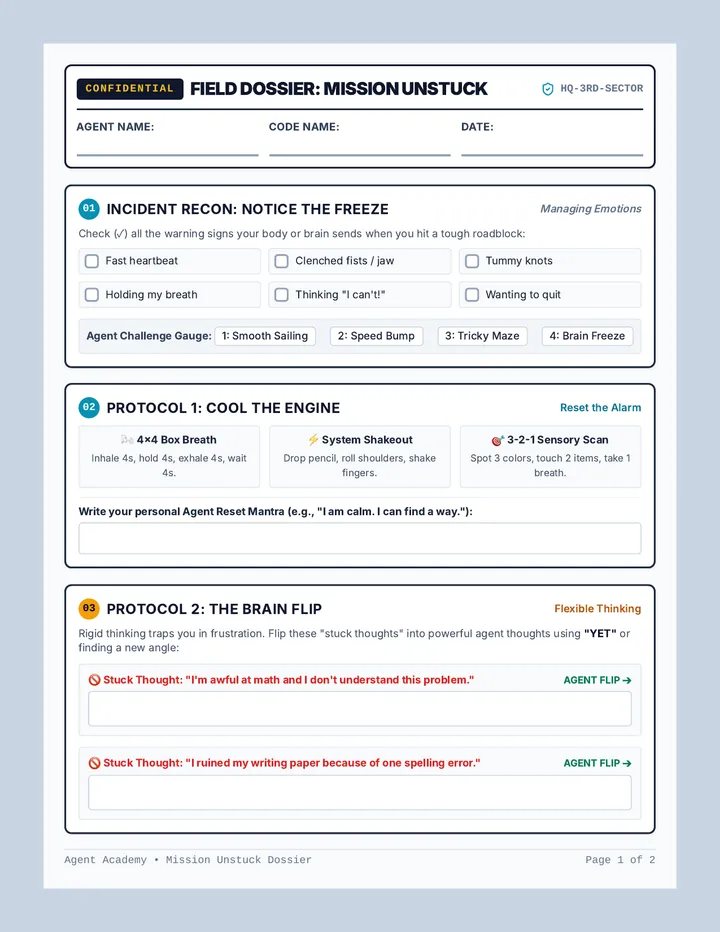 Mission Unstuck Field Worksheet
