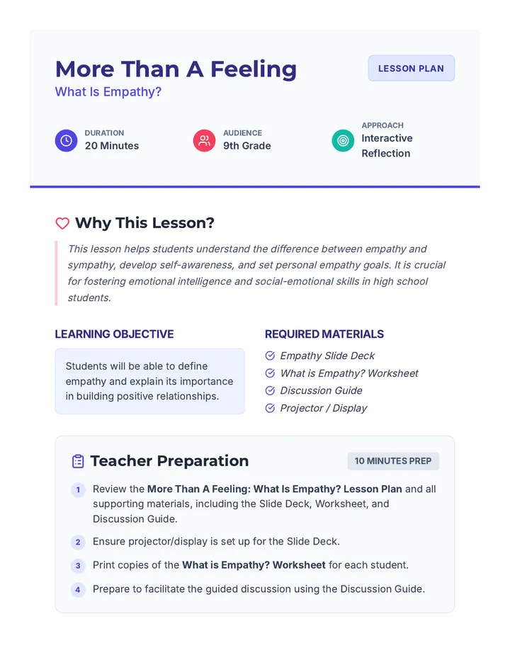 Empathy Lesson Plan