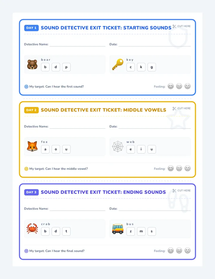 Sound Detectives Exit Tickets