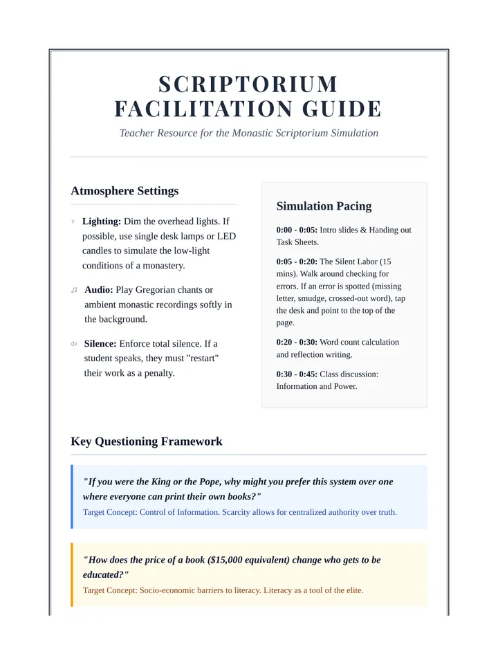 Scriptorium Facilitation Guide