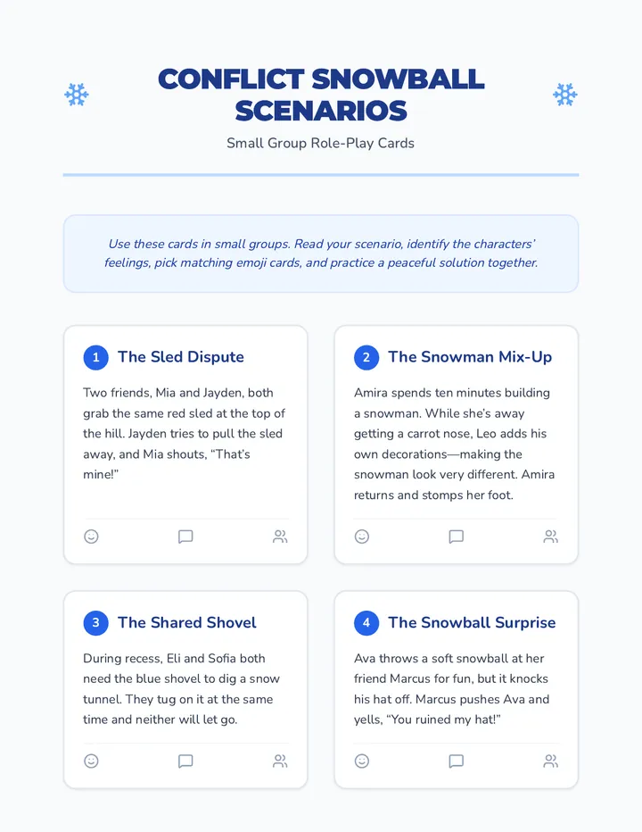 Conflict Snowball Scenarios Activity