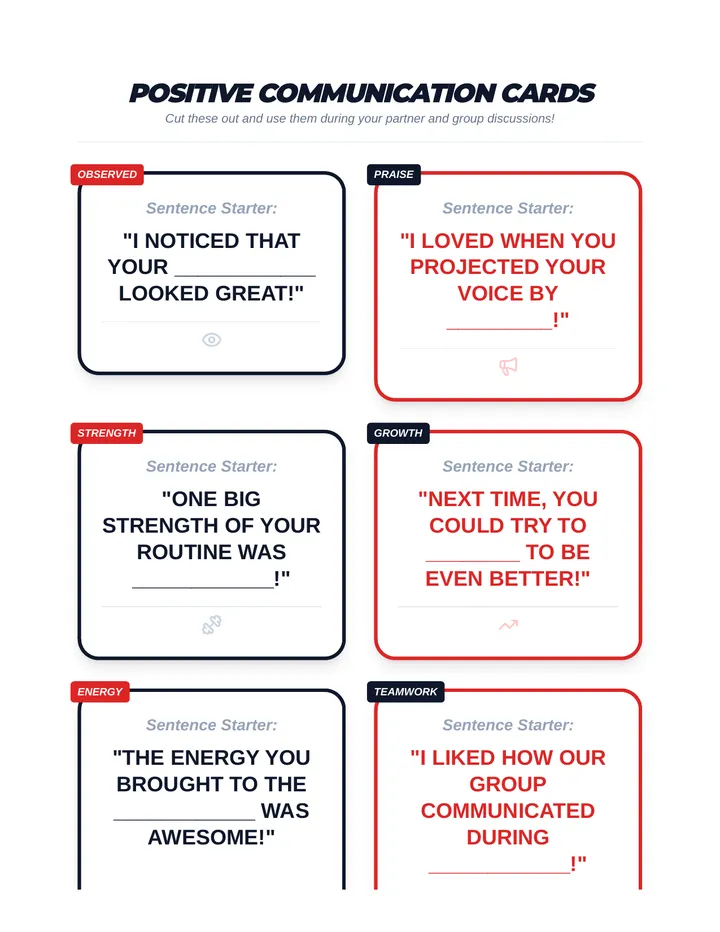 Positive Talk Prompt Cards