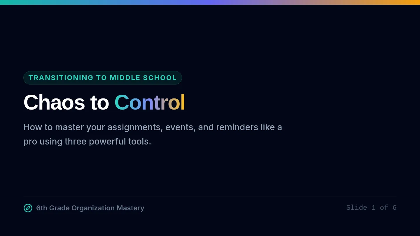 Chaos to Control Slides
