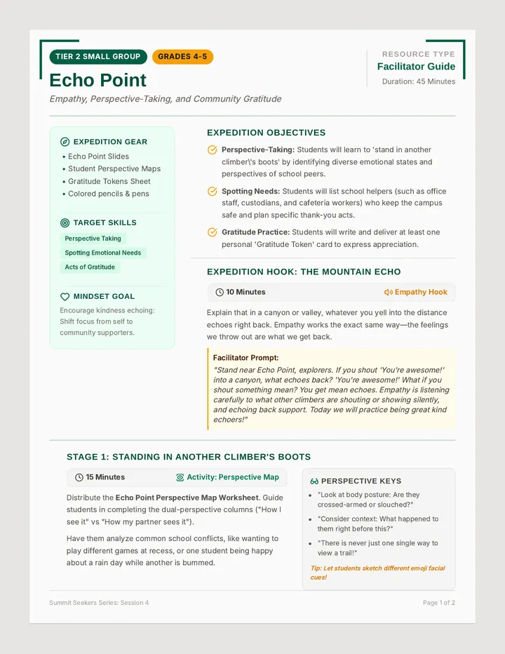 Echo Point Facilitator Guide