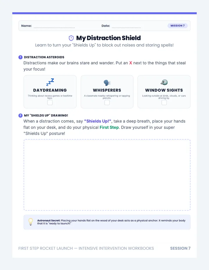 Distraction Shield Worksheet