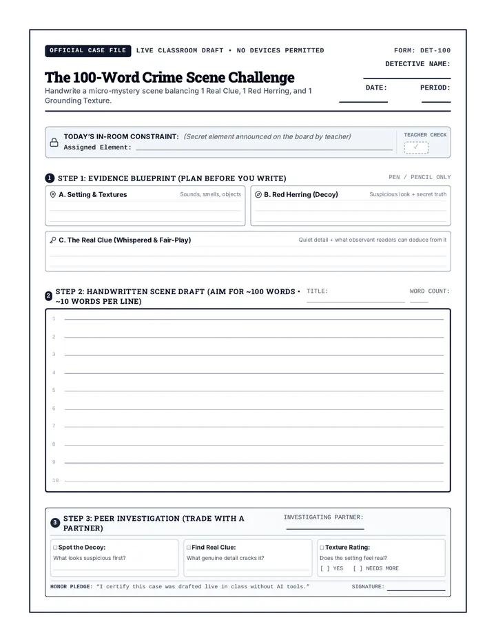 Crime Scene Challenge Handout