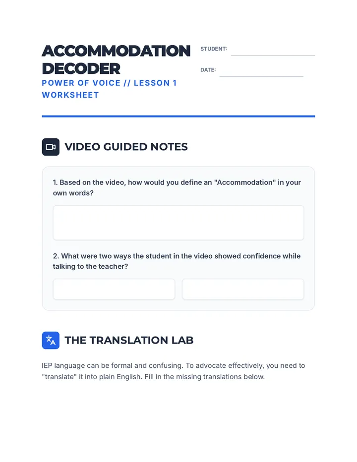 Know Your Script Worksheet