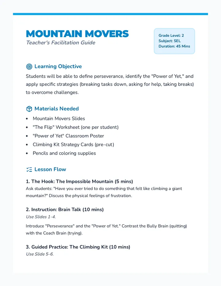 Mountain Movers Teacher Guide