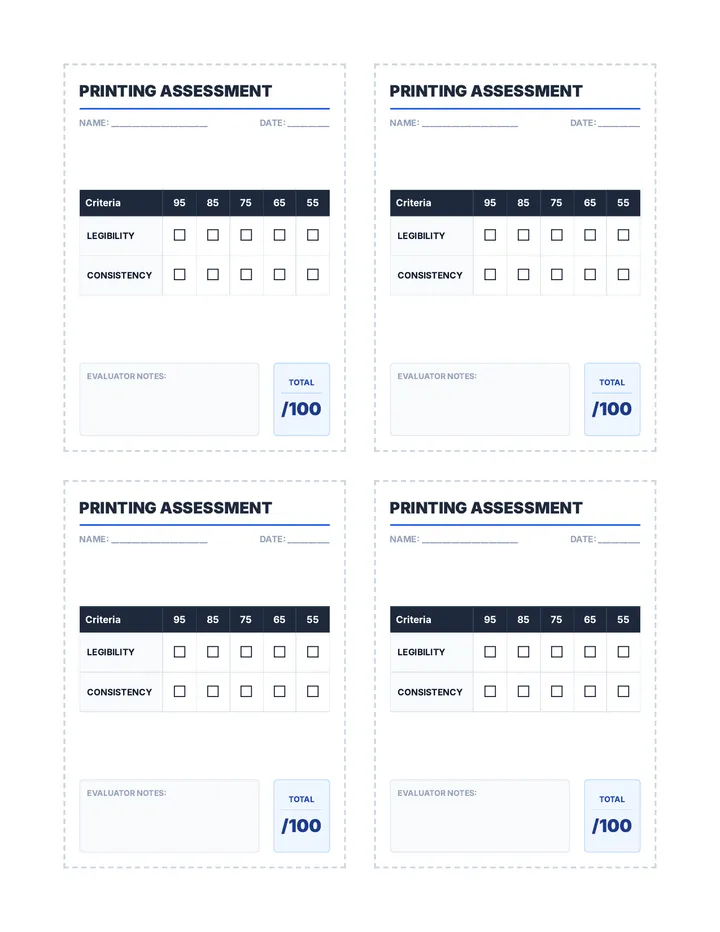 Mini Rubric Cutouts