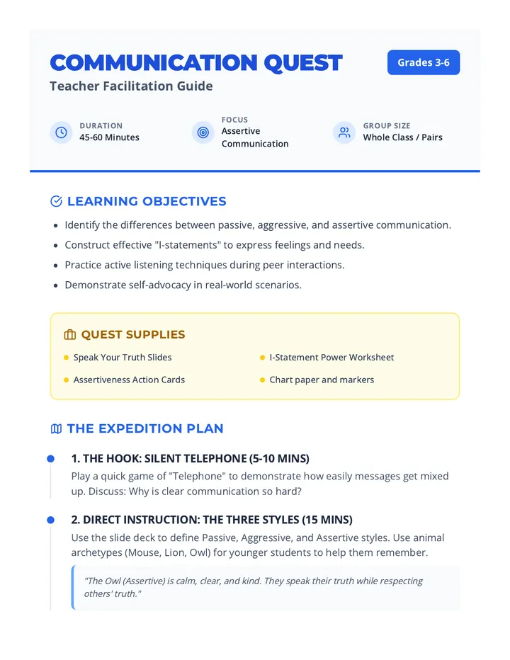 Communication Quest Teacher Guide
