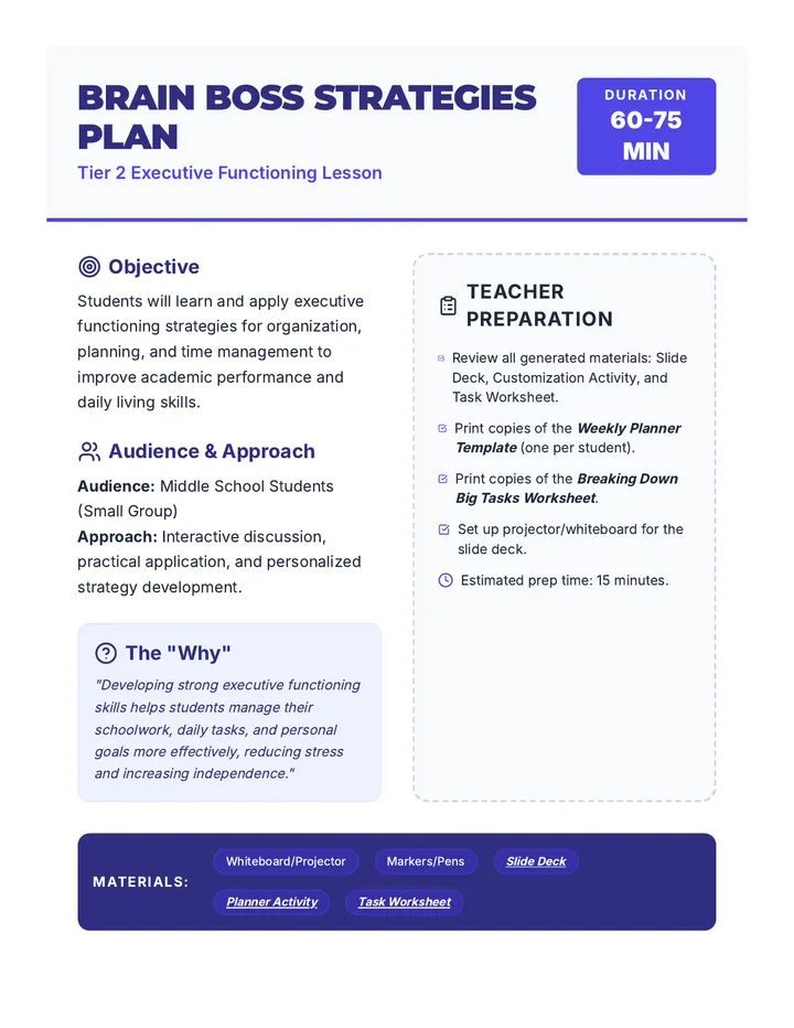 Brain Boss Strategies Plan