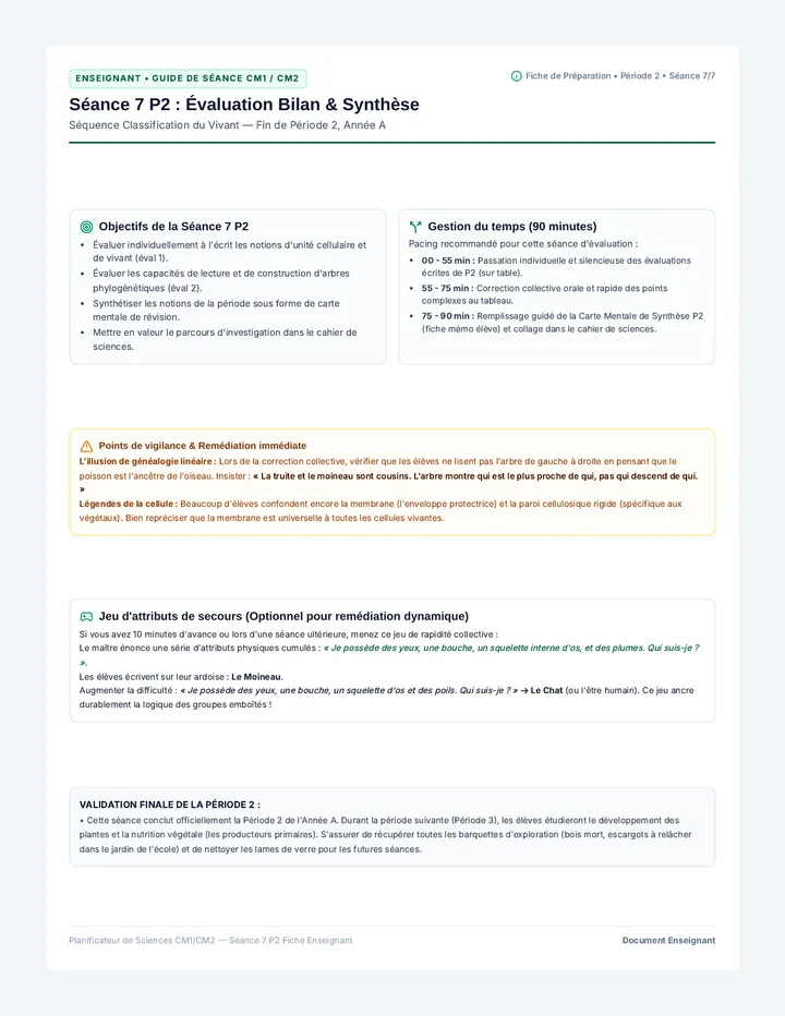 Évaluation Bilan P2 Enseignant