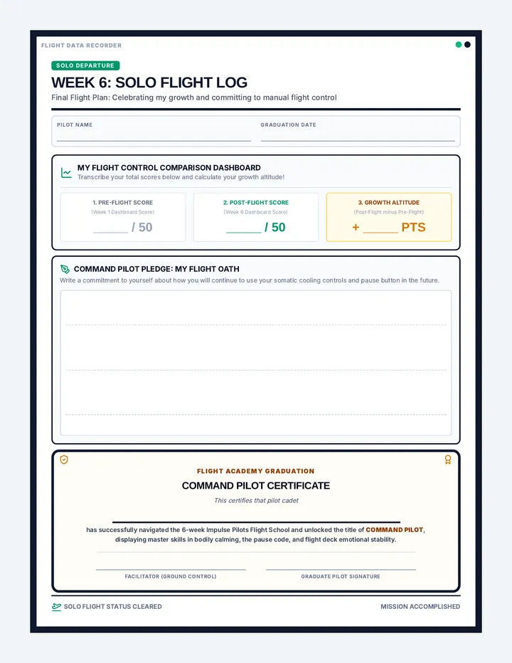 Solo Flight Pilot Journal