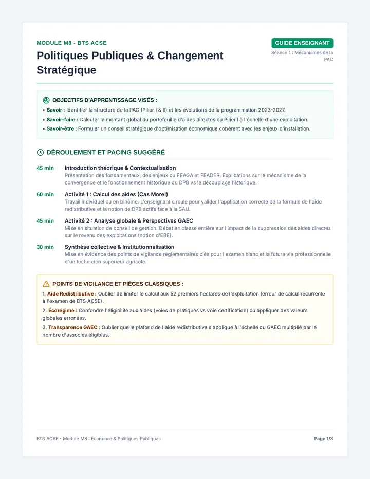 PAC Mécanismes Guide Enseignant