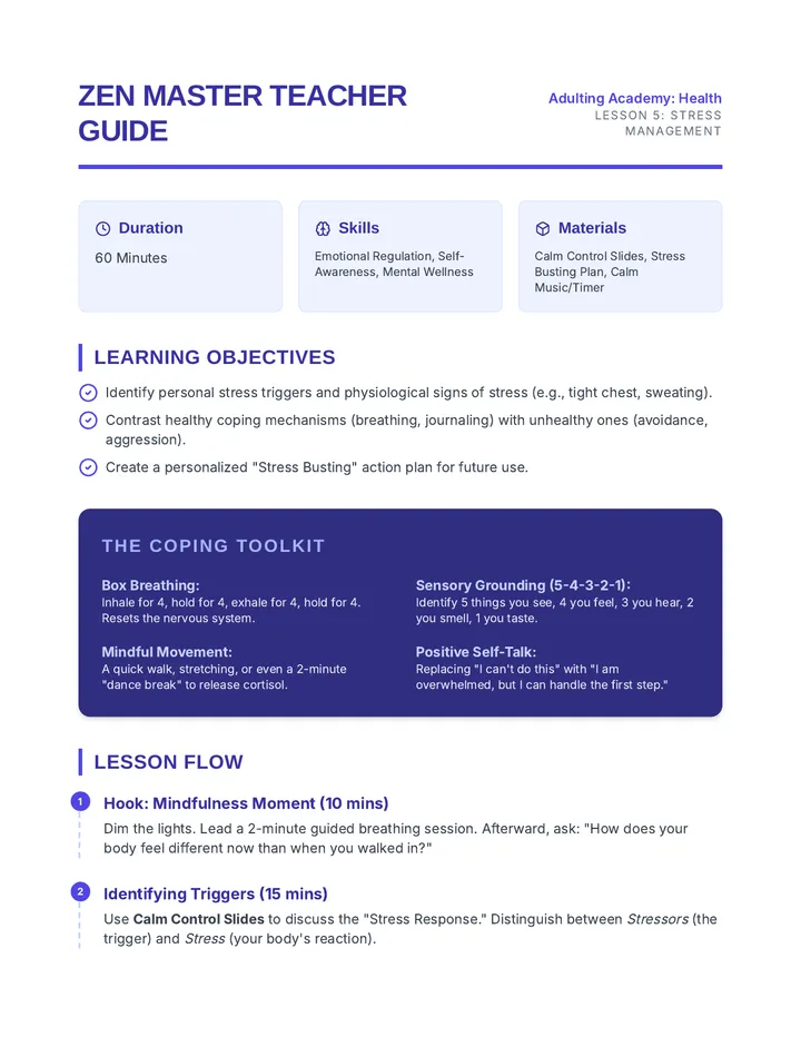 Zen Master Teacher Guide