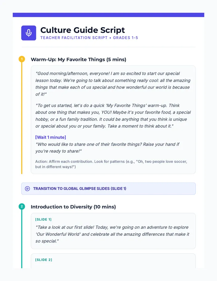 Culture Guide Script