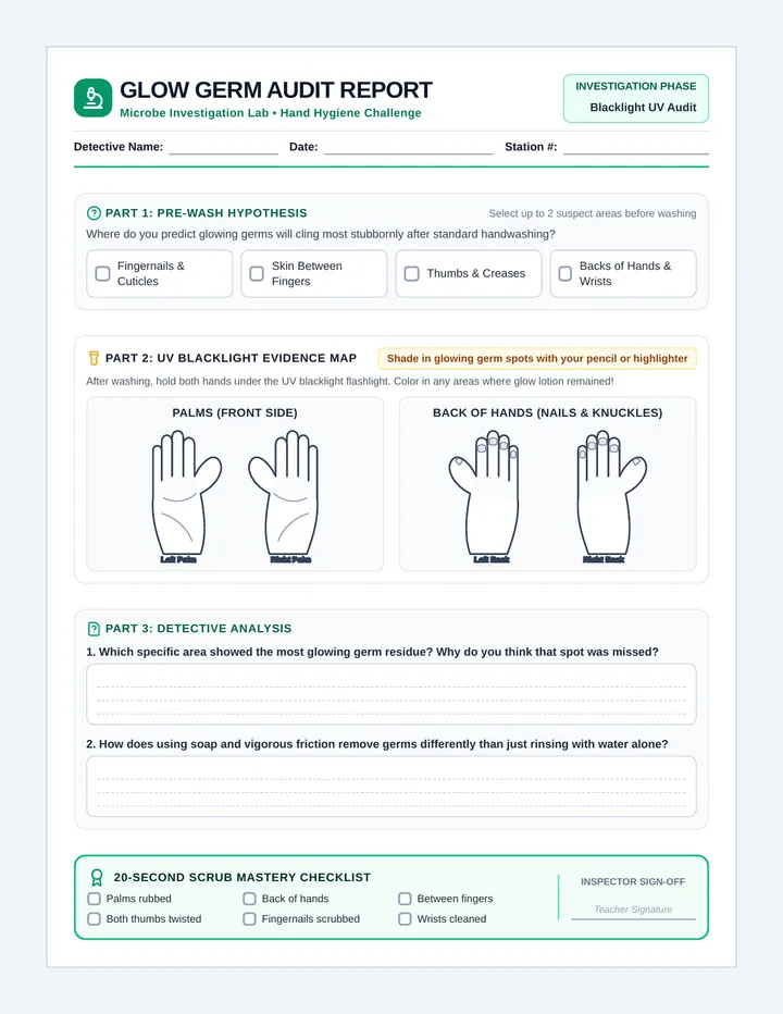 Germ Hunter Lab Sheet