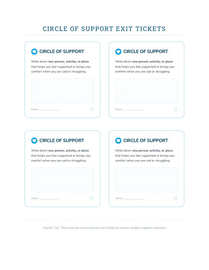 Circle of Support Cool Down