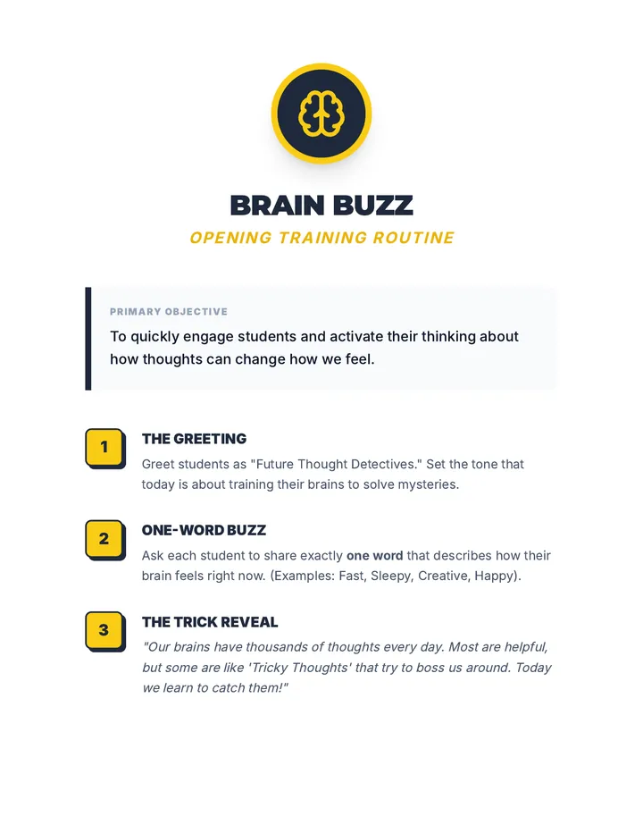 Thought Detectives Brain Buzz Warm Up