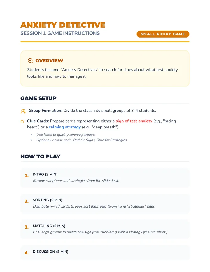 Anxiety Detective Game