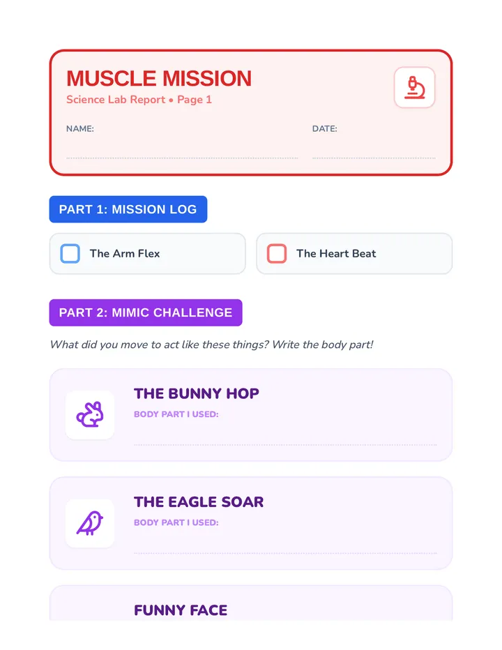 Muscle Magic Mission Sheet