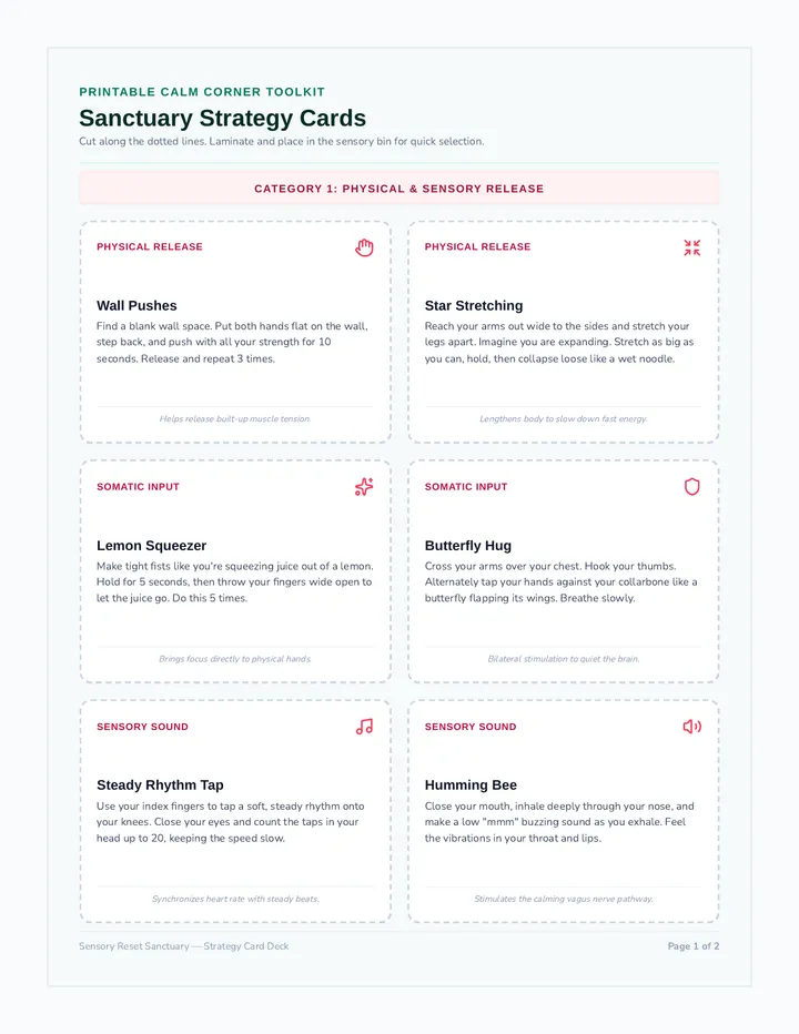 Sanctuary Coping Cards