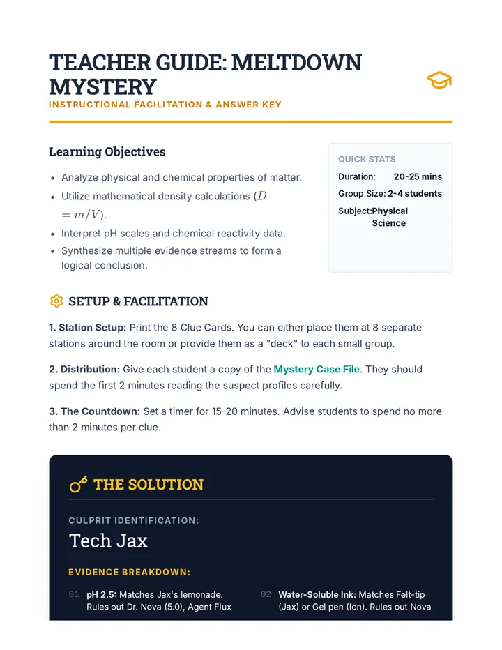 Mystery Teacher Guide Document