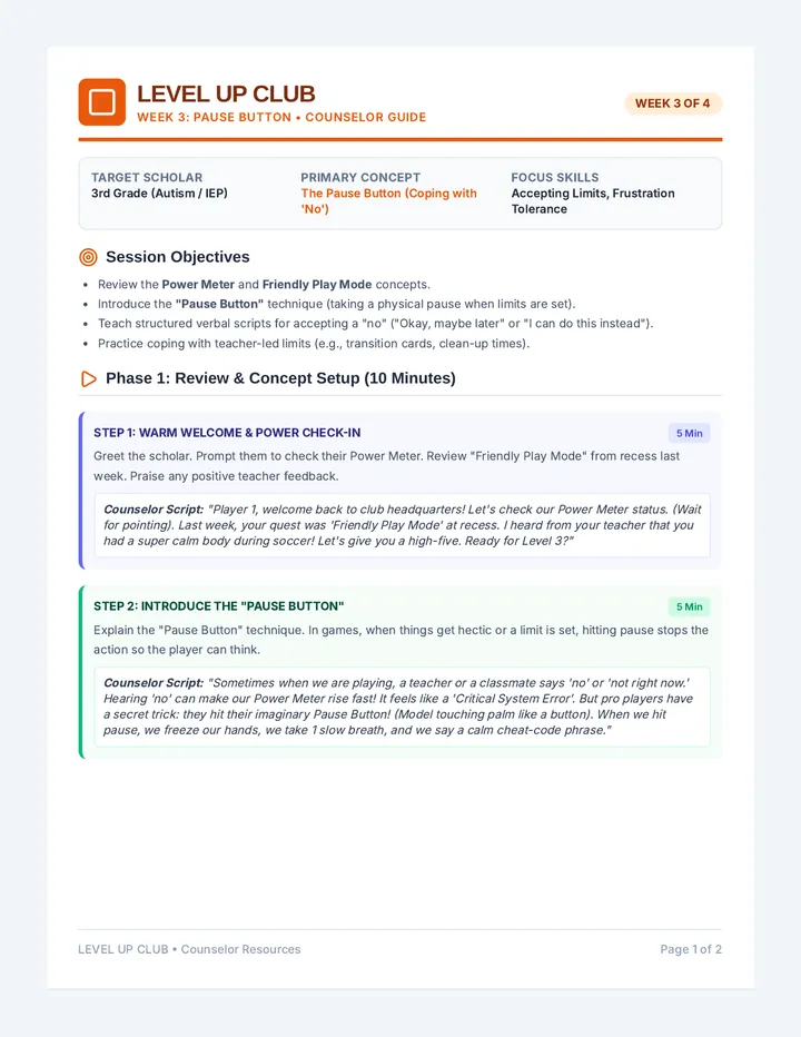 Pause Button Counselor Guide