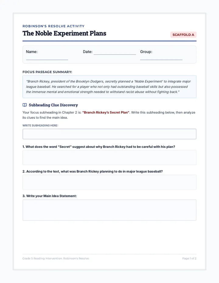 The Call Student Activity