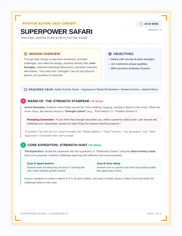 Superpower Safari Lesson Plan