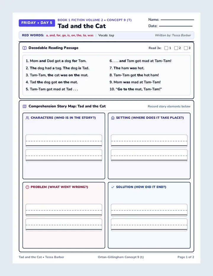 Friday Decodable Reader