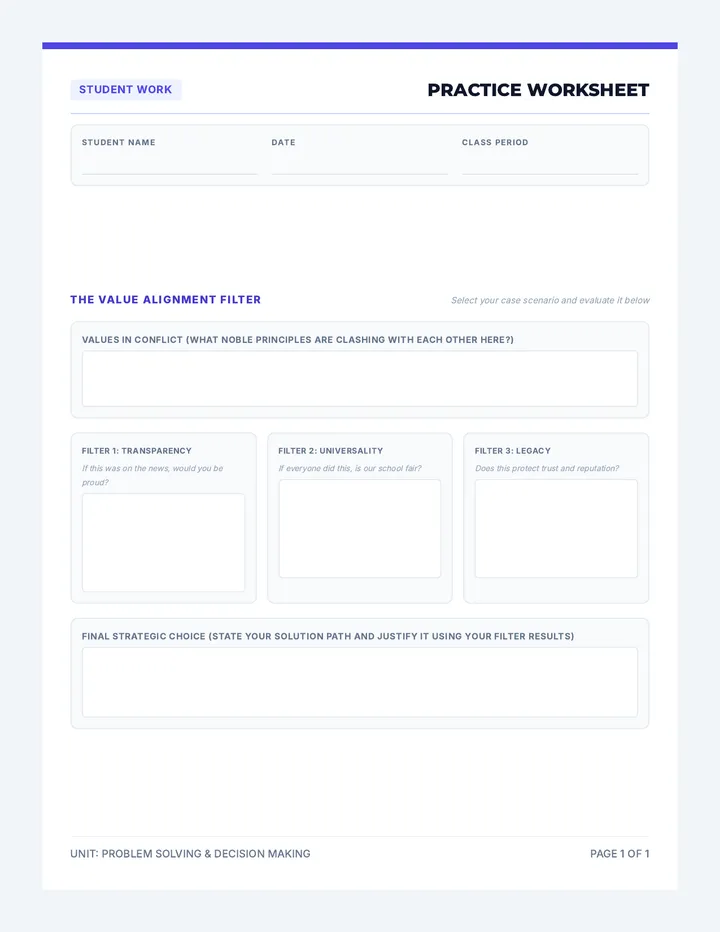 Grade 11 Practice Worksheet