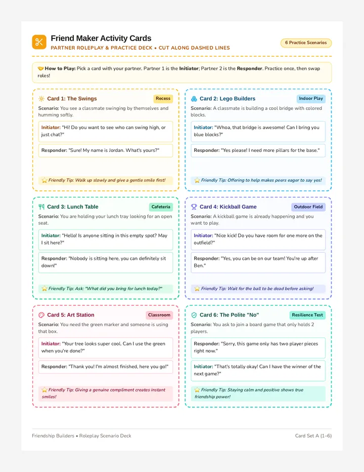 Friend Maker Activity Cards