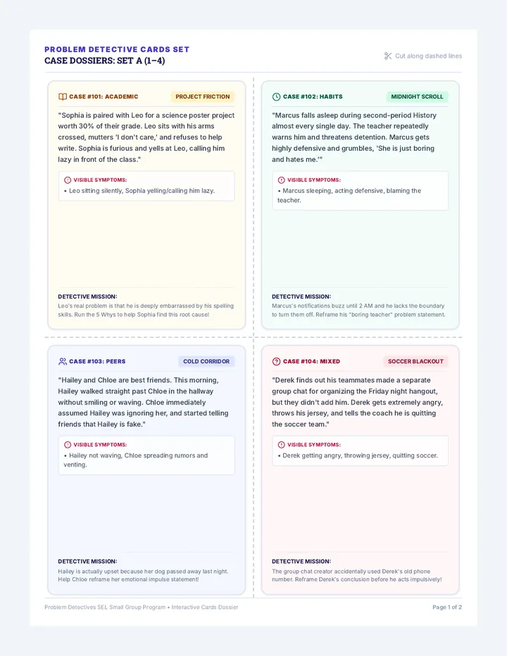 Interactive Scenario Cards