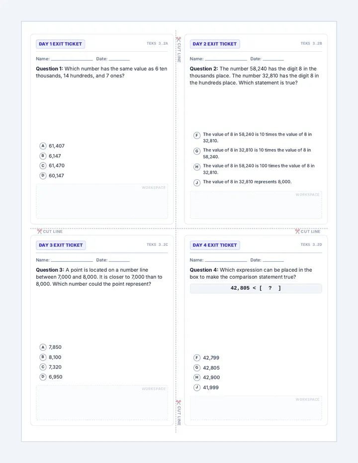Value Checker Exit Tickets