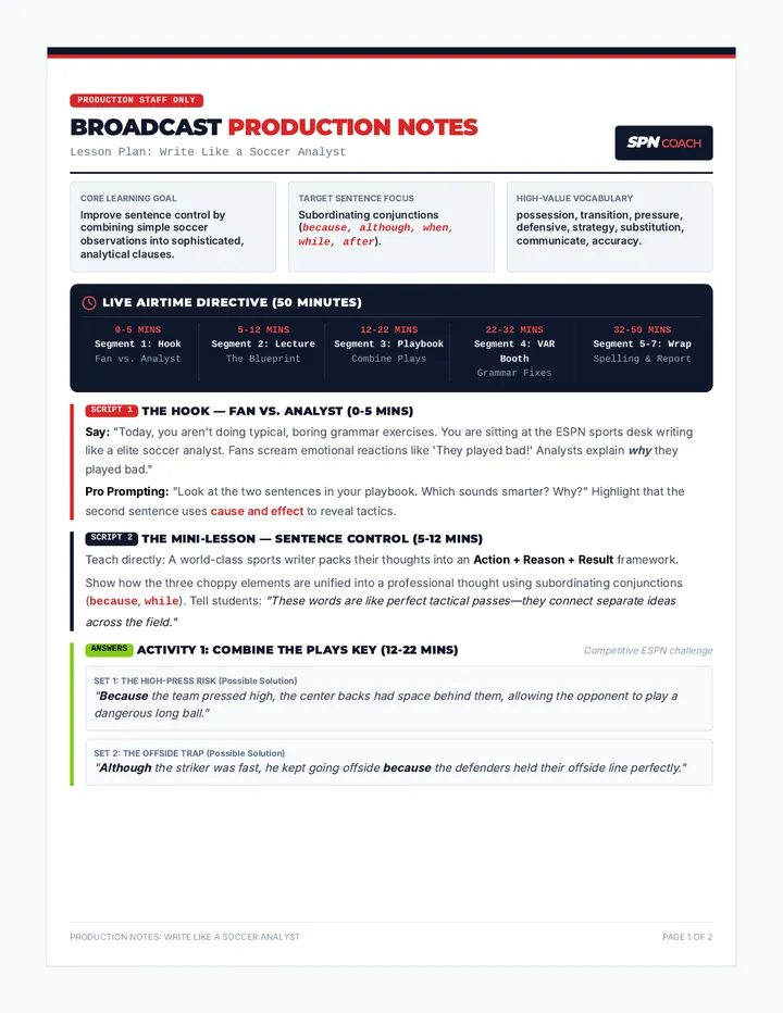 Broadcast Teacher Guide