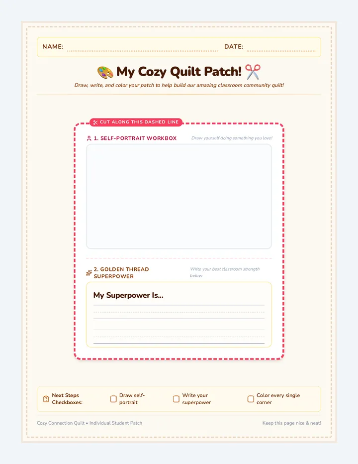 My Quilt Patch Activity