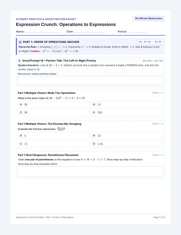 Expression Crunch Student Packet