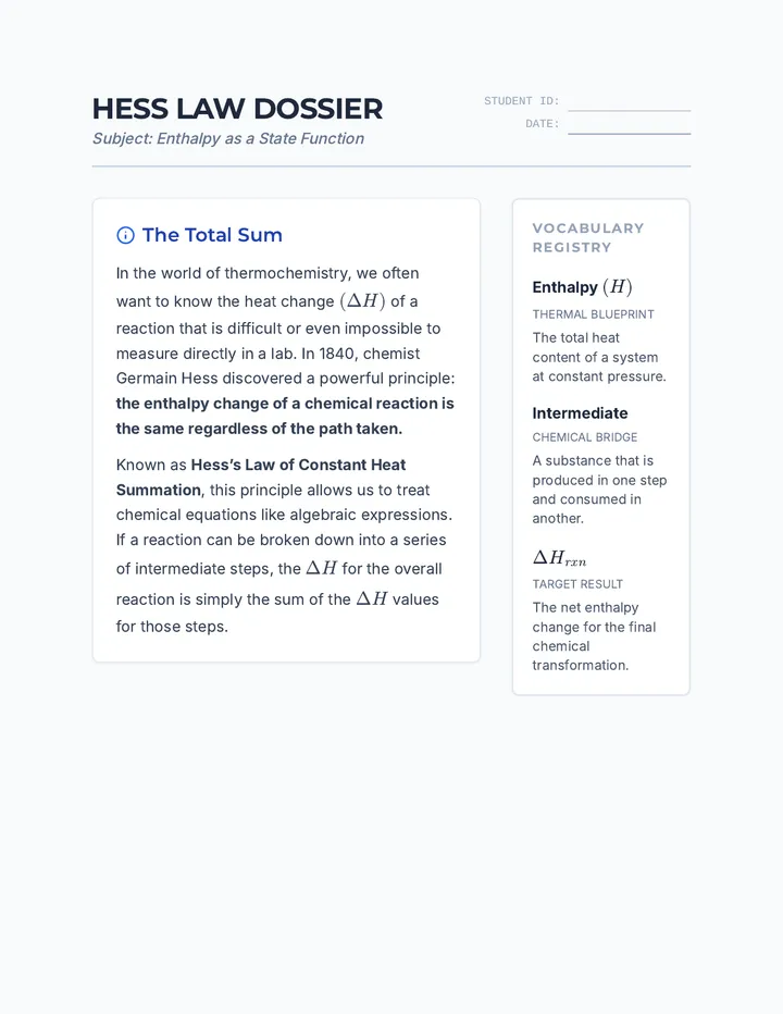 Hess Law Dossier Reading