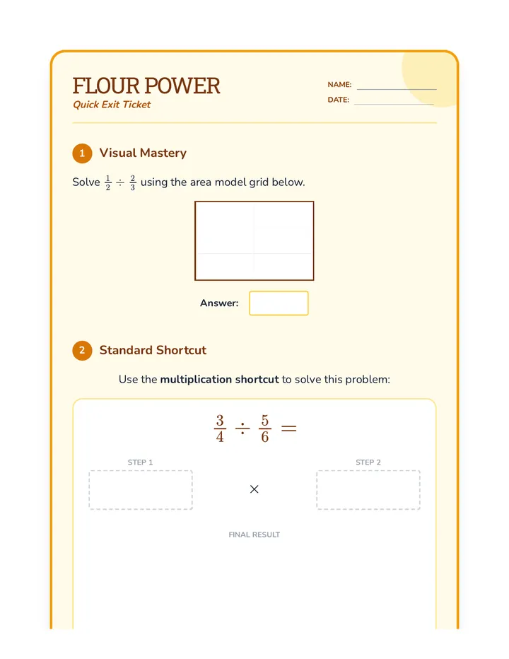Flour Power Exit Ticket