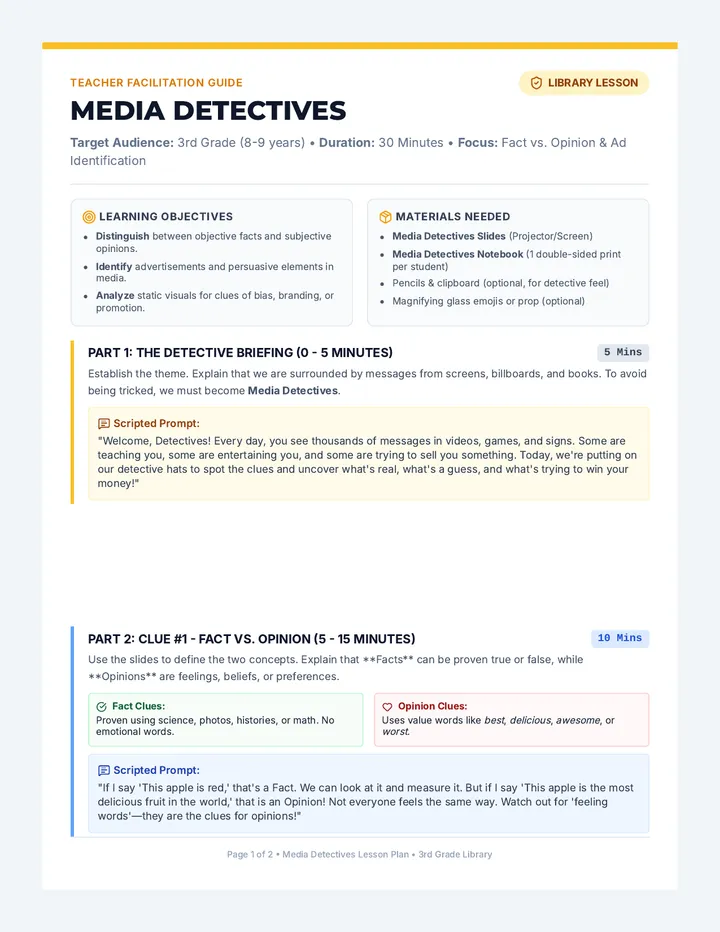 Media Detectives Lesson Guide