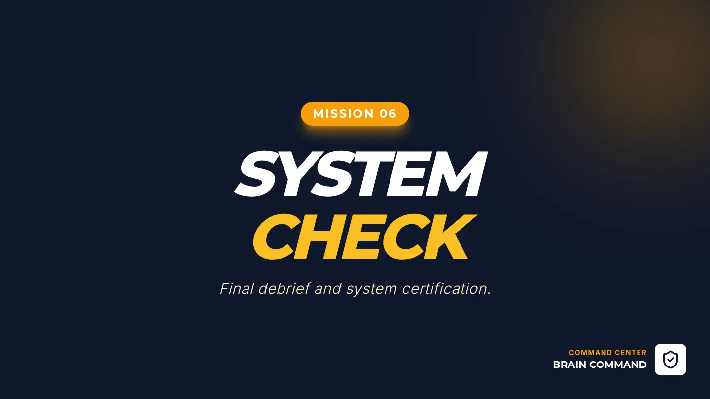System Check Mission Slides