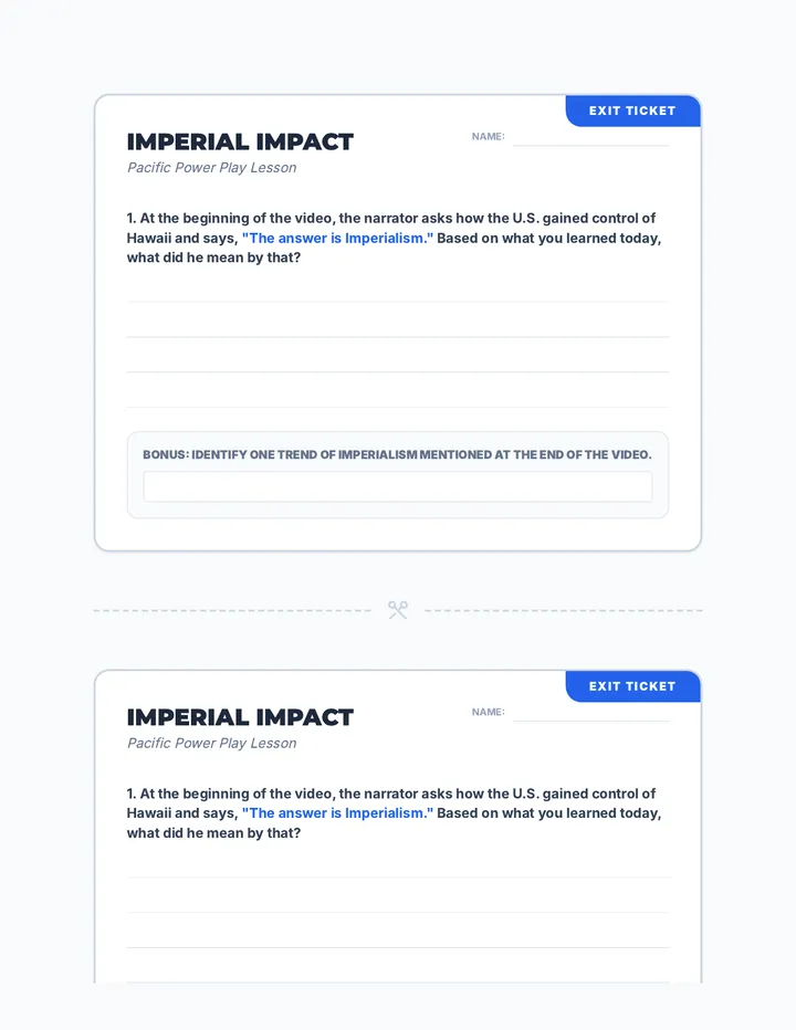 Imperial Impact Exit Ticket