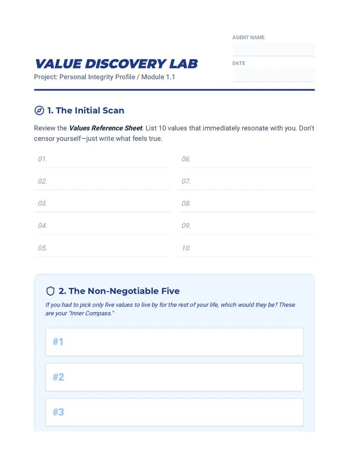 Value Discovery Worksheet